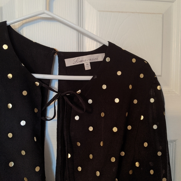 Lovers and Friends Hayley Dress in Gold Dot - Picture 4 of 5